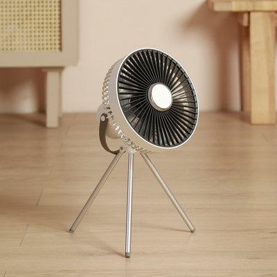 Led Light Floor Standing Fans Camping 10000mAh Baterai Kipas Tripod Isi Ulang