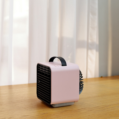 Home 3h Stand Air Conditioner 2000mah Baterai LED Kipas Meja Isi Ulang
