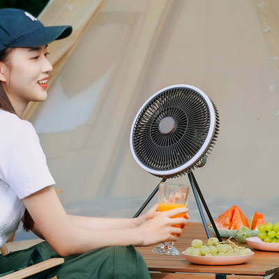 Kipas Berdiri Lantai Isi Ulang 5W 10000mAh Led Light Fan Remote Control