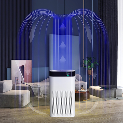 Khaki OEM Pure Portable Air Purifier UV Light HEPA 20m2 Filter Udara Meja Cerdas