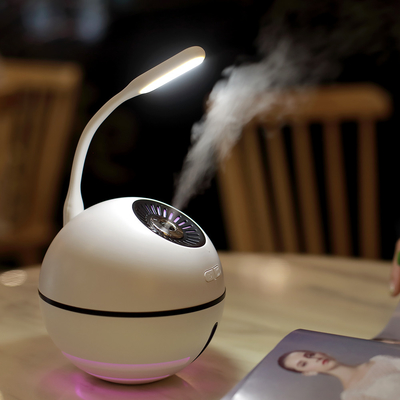 3 In 1 Usb Ultrasonic Humidifier 300ml Mini 2000mah Diffuser Cahaya Berubah Warna