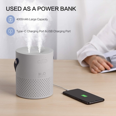 Baterai 4000mAh Ultrasonic Air Humidifier 1.1L Mini USB Cool Mist Humidifier