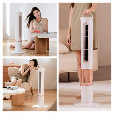 Kualitas  5V Cooling Tower Fan Polymer Battery Oscillating Wide Angle Fan Remote Control Pabrik