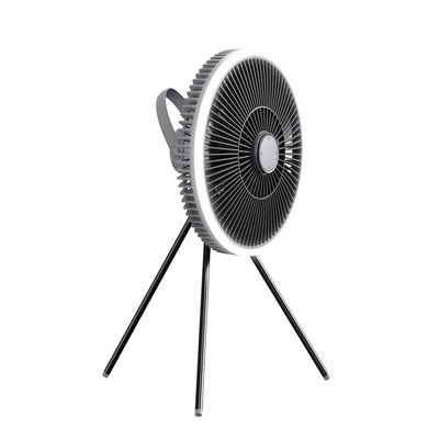 Kualitas  ABS Floor Standing Fans Three Tripod 1000mah Rechargeable Electric Fan With Light Pabrik
