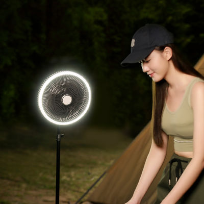 Baterai 10000mAh Kipas Meja Isi Ulang 12 Inch Lantern LED Tent Light Fan