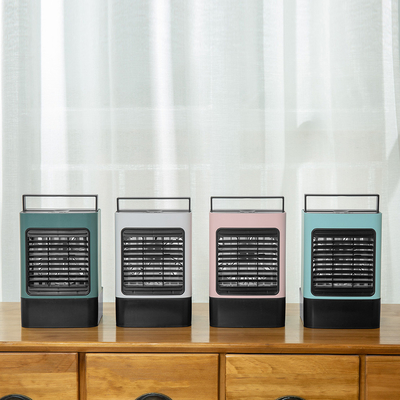 AC Mini Portable ABS Dengan Lampu Led Pendingin Baterai 2000mAh