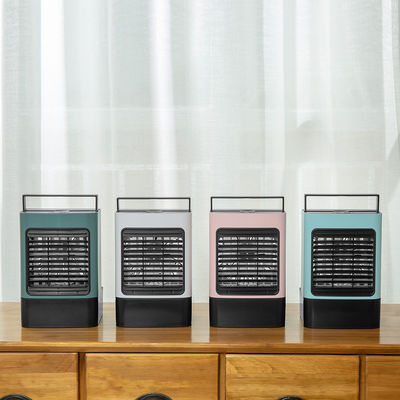 Kipas pendingin udara portabel, lampu LED, ukuran meja, arah angin yang dapat disesuaikan