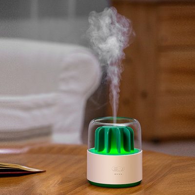 Penyemprotan 200ml Cool Mist Humidifier Dan Diffuser Aroma Minyak Esensial Lampu Malam LED