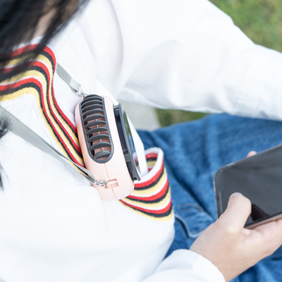 1200mA Kipas Angin USB Portabel Leher Sabuk Tanpa Daun Tali Gantung Mini Kipas Listrik Portabel