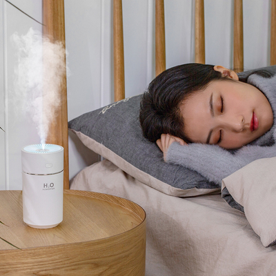 30 Ml/H Ultrasonic Air Humidifier LED Hangat Cahaya 360ml Usb Charger Mobil Humidifier