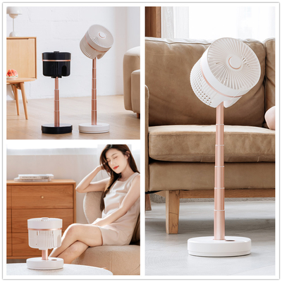 DC 5V Electric Floor Standing Fan 10000mAh Kipas Sirkulasi Udara Berosilasi Portabel