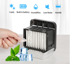 Kipas Pendingin Udara Meja Bertenaga Baterai 2000mAh &amp; USB Isi Ulang untuk Luar Ruangan